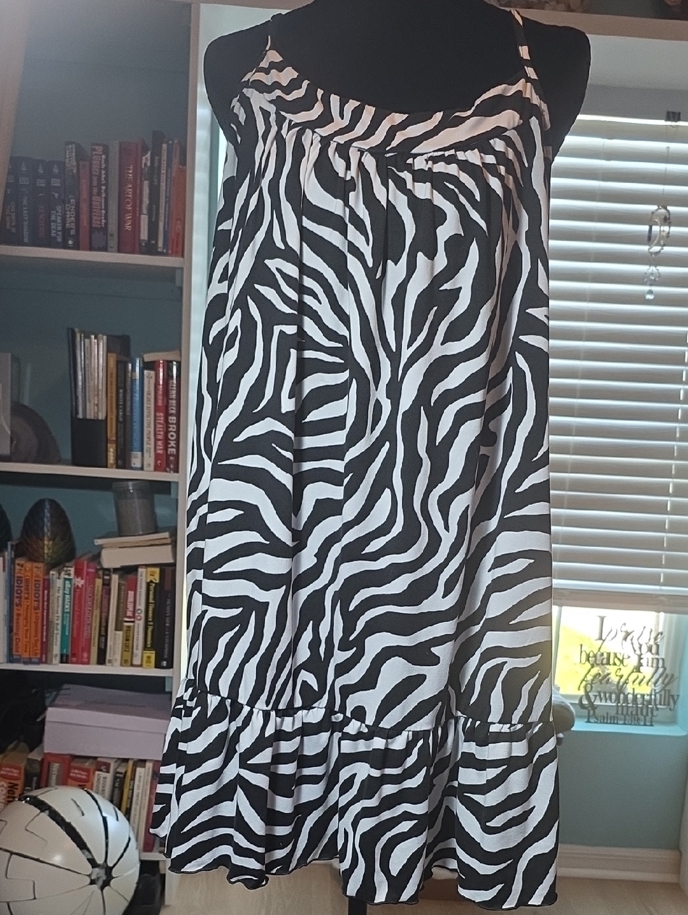 Woman's Black & White Zebra Print Nightgown